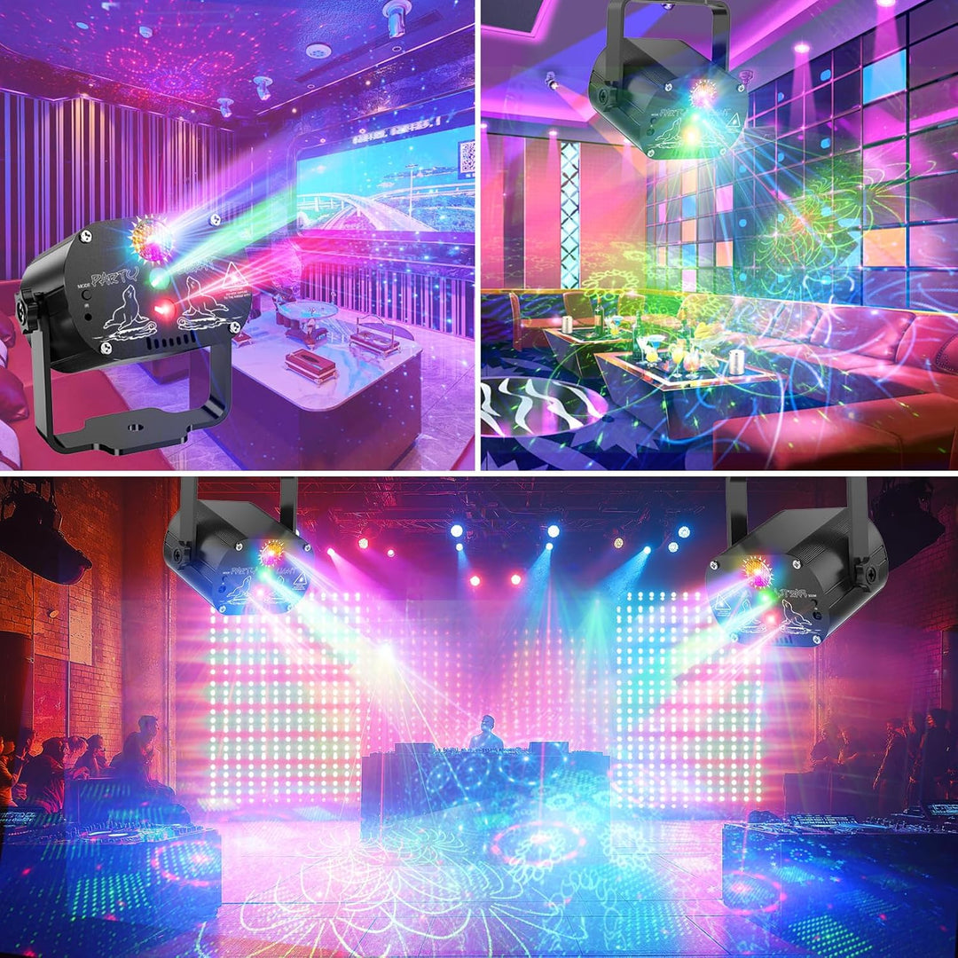 Discokugel,Musikgesteuert Discolicht Partylicht 60 Verschiedene Muster Strobe-Effekt Partylicht Mit