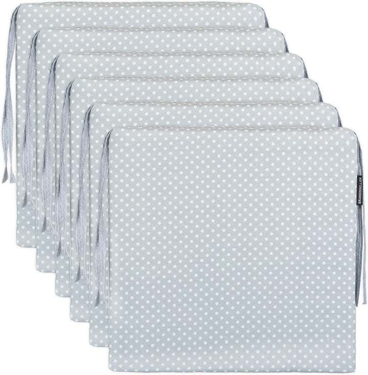 Brandsseller Sitzkissen Punkte ca. 40x40 cm mit Klettverschluss Stuhlauflage Sitzauflage 4 Kordelbän