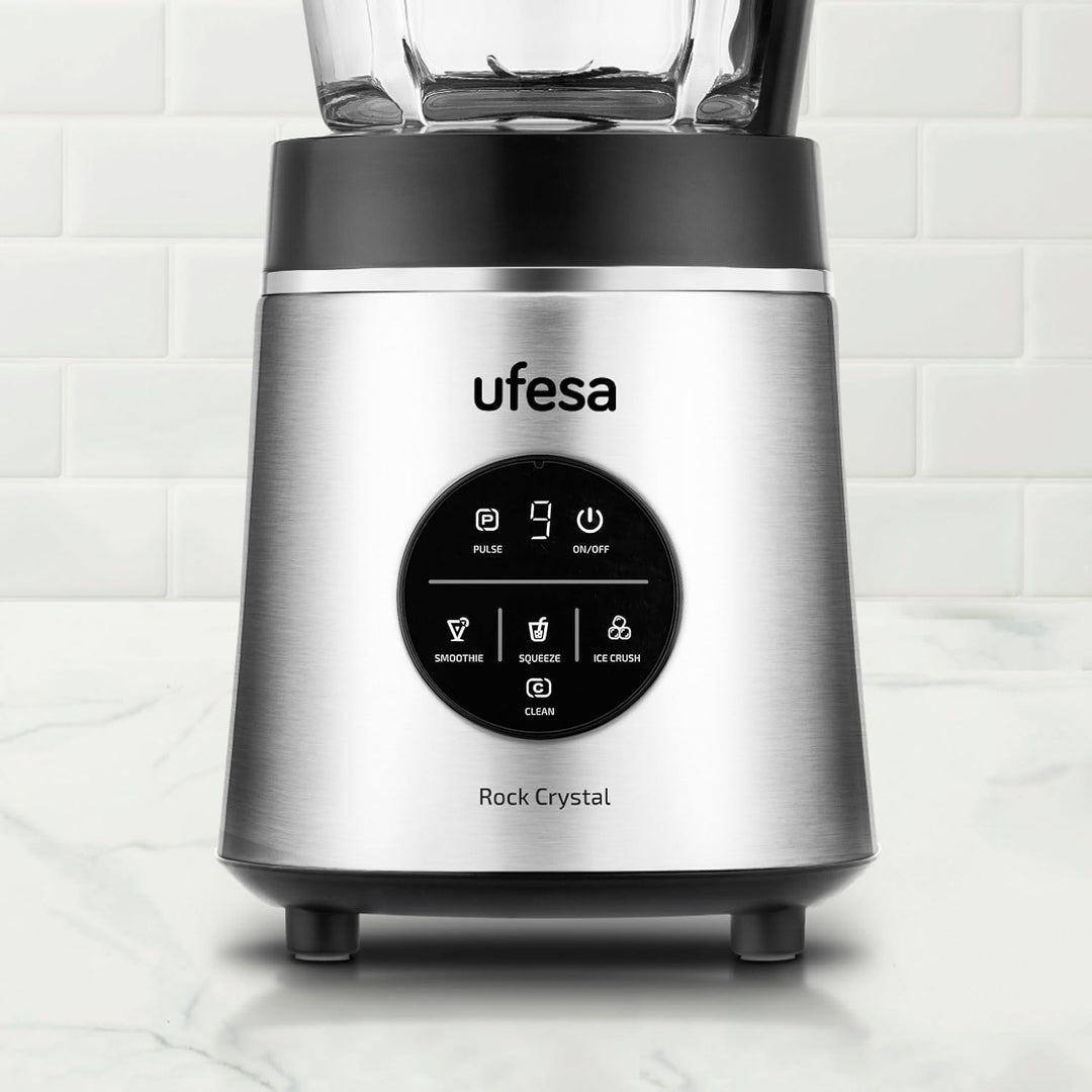 Ufesa Rock Crystal Standmixer, 1800W Leistung, 1,75L Glasbehälter, Elektronische Geschwindigkeitsreg