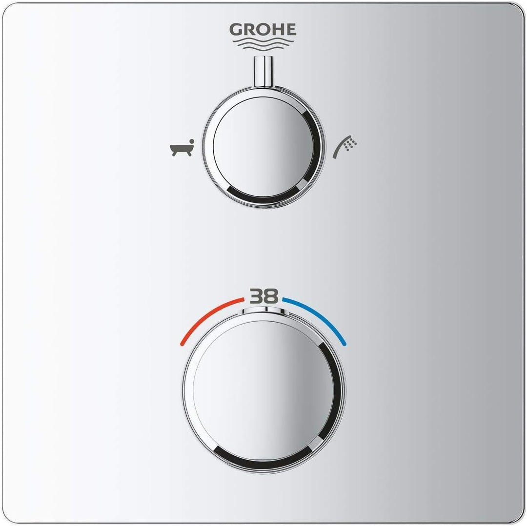GROHE Grohtherm - Thermostat-Wannenbatterie mit integrierter 2-Wege-Umstellung (Fertigmontageset, la