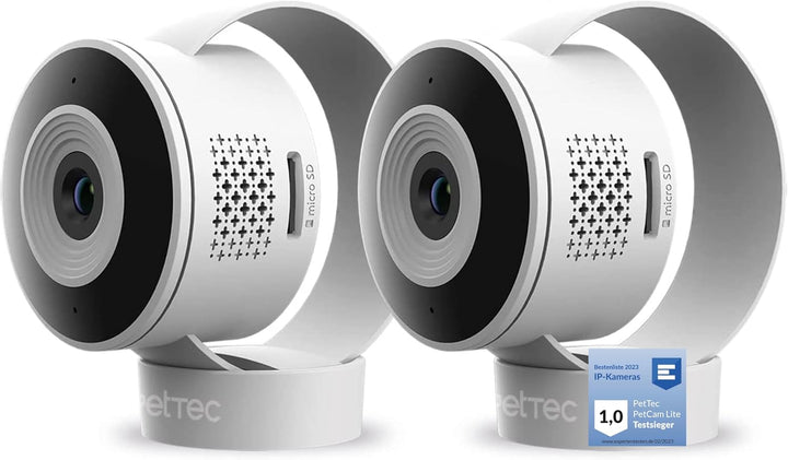 PetTec Cam Lite 2er Set | Überwachungskamera für Haustiere mit App, Bewegungsmelder & Handyübertragu