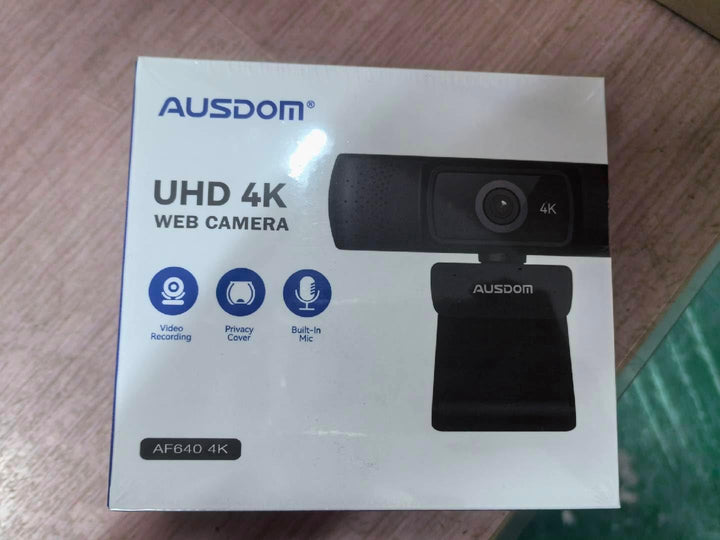 AUSDOM Webcam, Autofokus Webcam mit Mikrofon, Privatsphäre, Plug and Play USB Computer Web Kamera fü