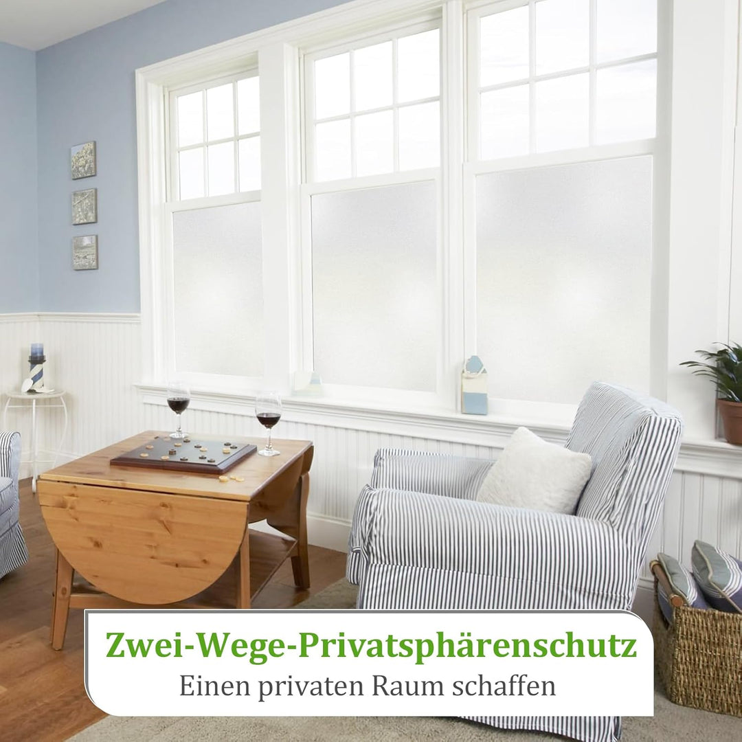 DARUITE Fensterfolie Blickdicht Selbsthaftend Milchglasfolie Sichtschutzfolie Fenster Fensterfolien