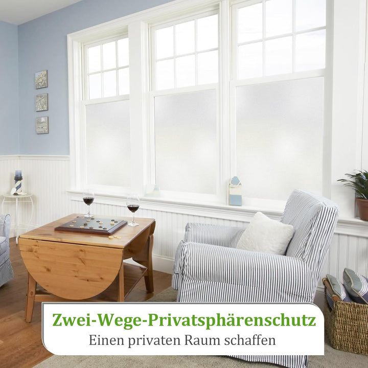 DARUITE Fensterfolie Blickdicht Selbsthaftend Milchglasfolie Sichtschutzfolie Fenster Fensterfolien