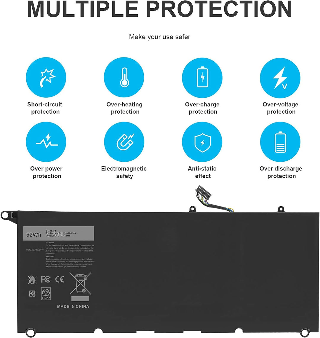 ASUNCELL 52WH JD25G Laptop-Akku Dell XPS XPS 13 XPS13 9350 13-9350 XPS 13 XPS 13 9343 13-9343 13D-93