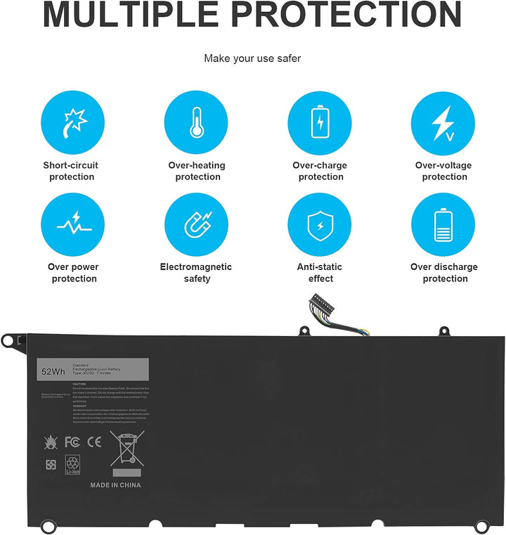 ASUNCELL 52WH JD25G Laptop-Akku Dell XPS XPS 13 XPS13 9350 13-9350 XPS 13 XPS 13 9343 13-9343 13D-93