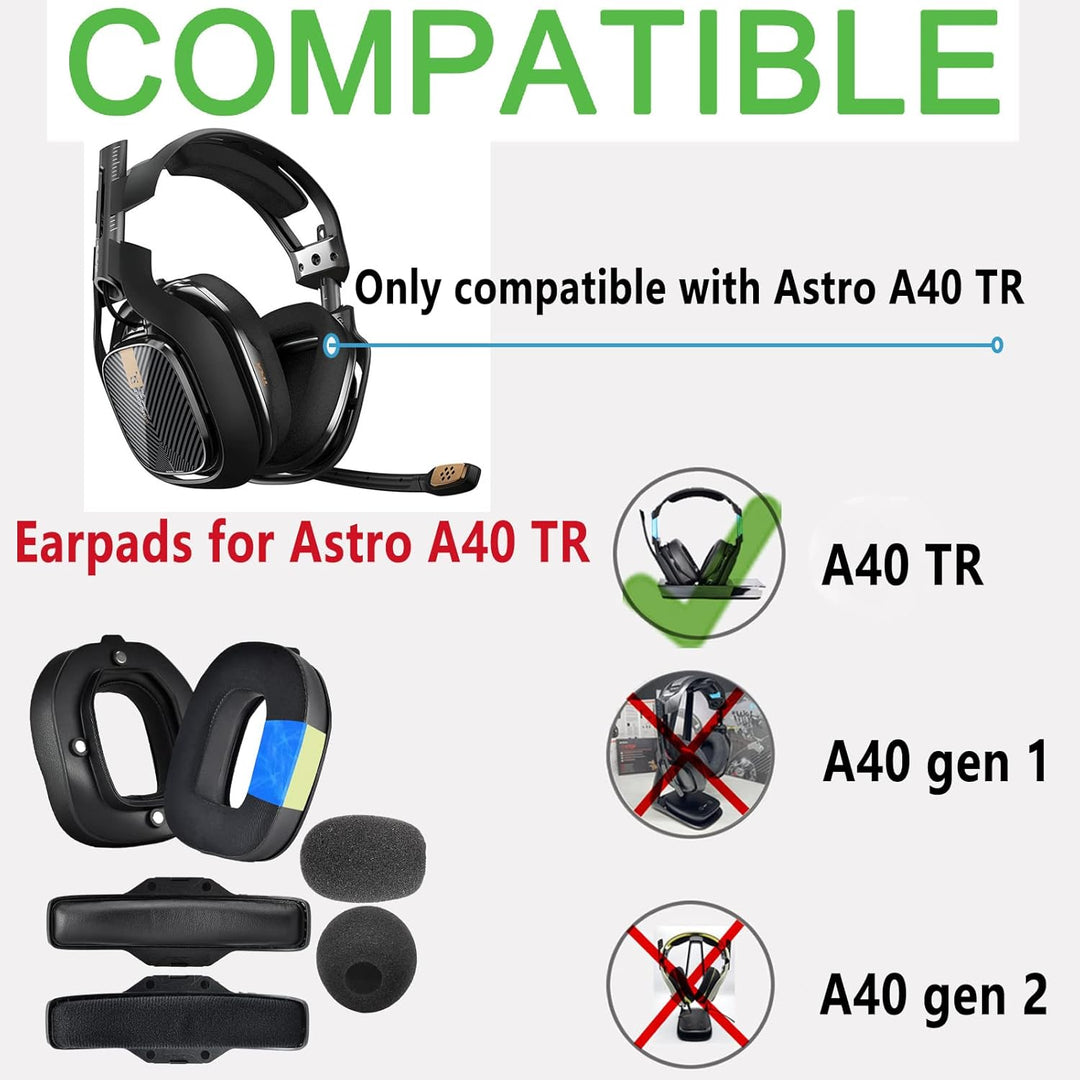 Yaowanguan A40 TR Ohrpolster, Ersatz-Ohrpolster, Stirnbänder für Astro Gaming A40 TR kabelgebundenes