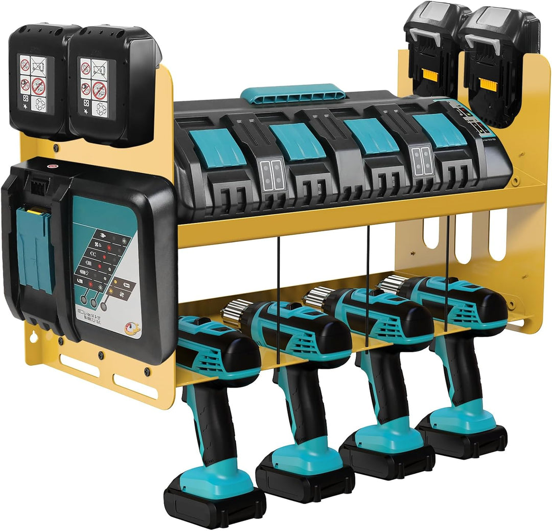 JYiuog Werkzeugspeicher Wandhalterung,Werkzeugregal für Makita Ladegerät DC18SF DC18RC,18V/14.4V Akk