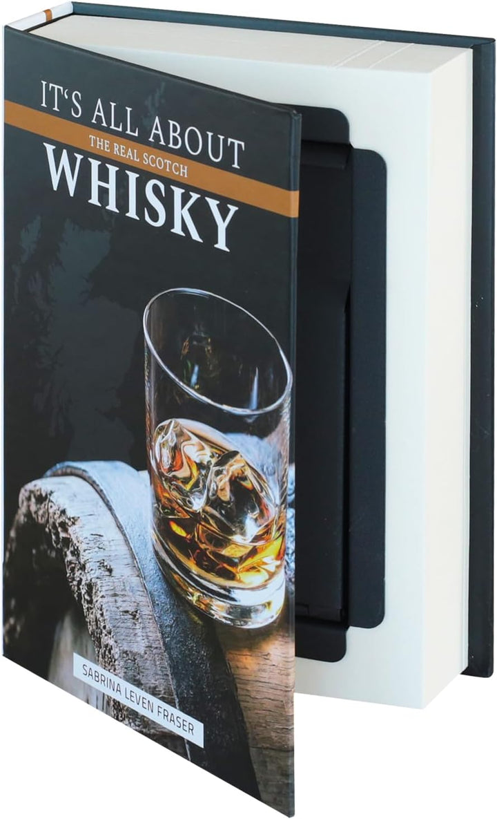 HMF 80701 Buchsafe, getarnte Geldkassette mit echten Papierseiten, Whisky, 18,7 x 13 x 4,2 cm 18,7 x