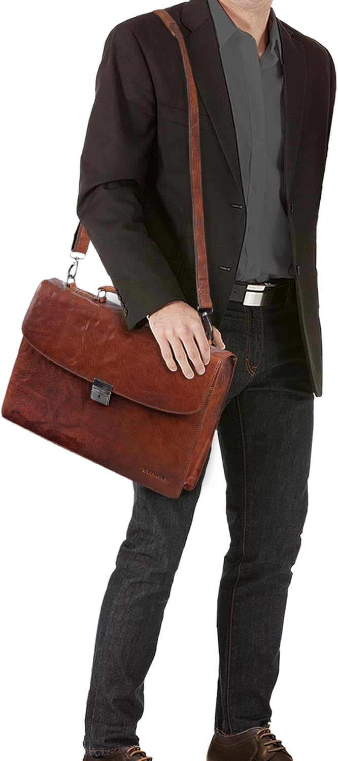 STILORD 'Jonathan' Elegante Aktentasche klassische Büro Business Schultertasche gross 15,6 Zoll mit
