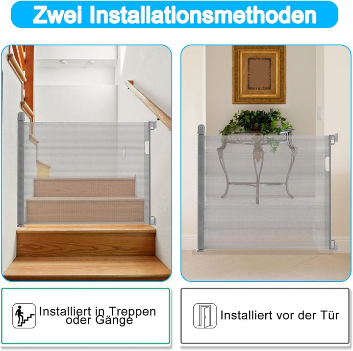 LZQ Türschutzgitter Treppenschutzgitter Roll für Babys und Haustiere,Baby Absperrgitter,0-180cm, 87
