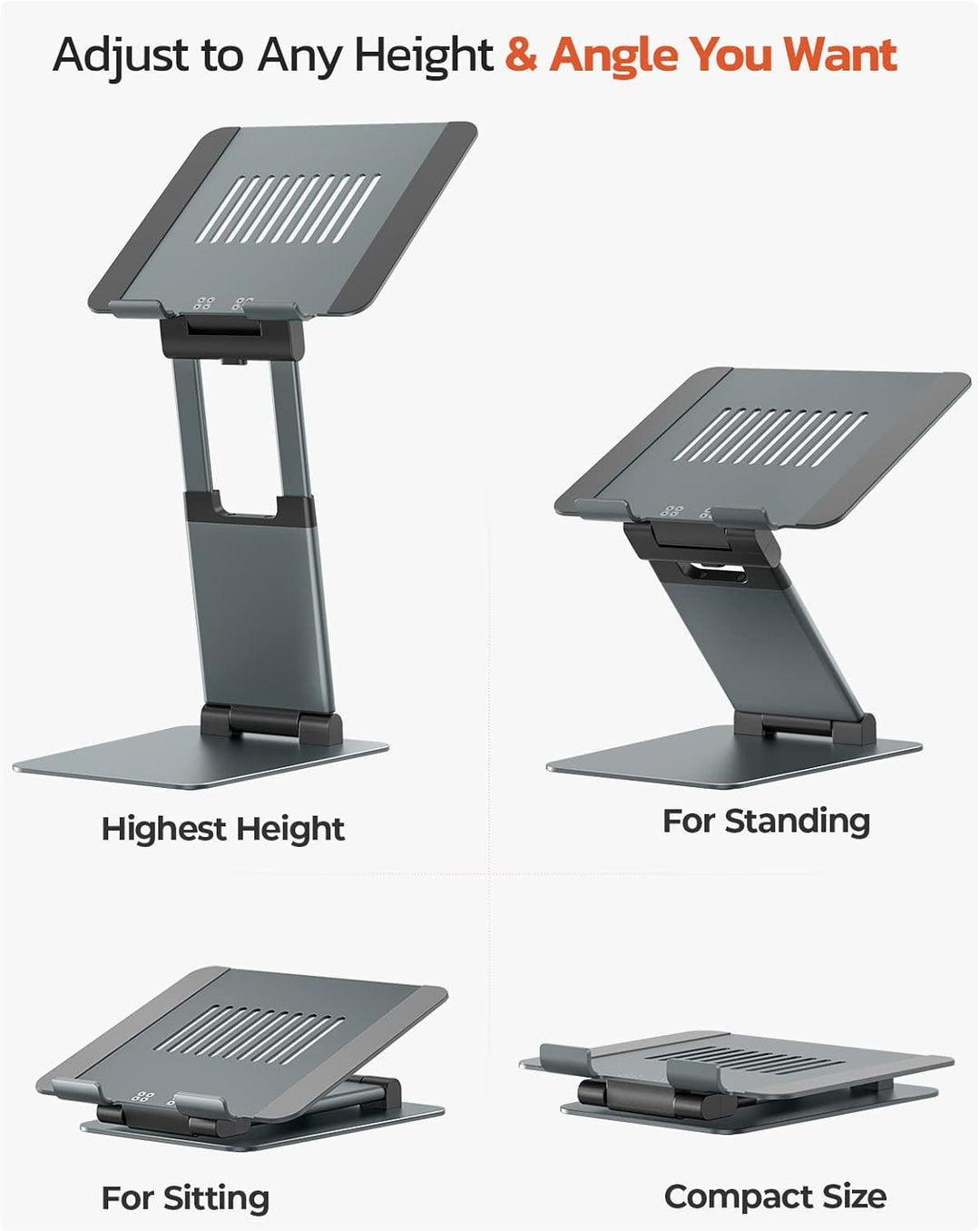 Laptop Ständer Im Stehen Arbeiten, Hoch Höhenverstellbar Laptopständer, Notebook Stand, Erstellen Si