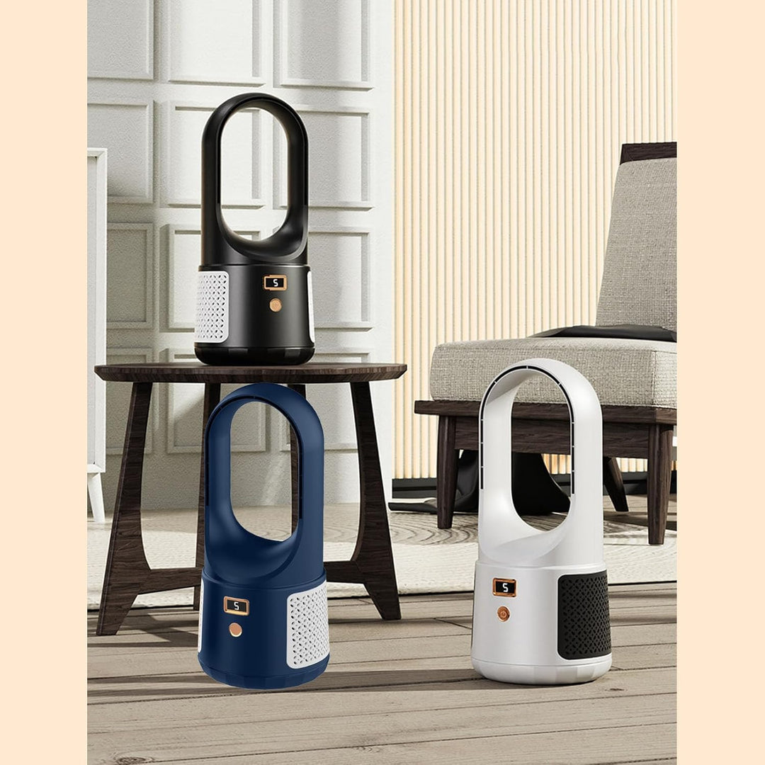 Srliya Turmventilator, Flügellos, 6-Gang-Modus, USB-Aufladung, LED-Anzeige, Geräuscharmer Tischventi