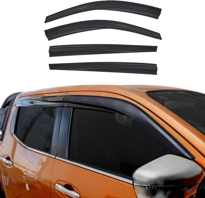 OMAC Windabweiser Regenabweiser kompatibel mit Mitsubishi L200 IV 2007-2014 Acryl Windschutz 4X