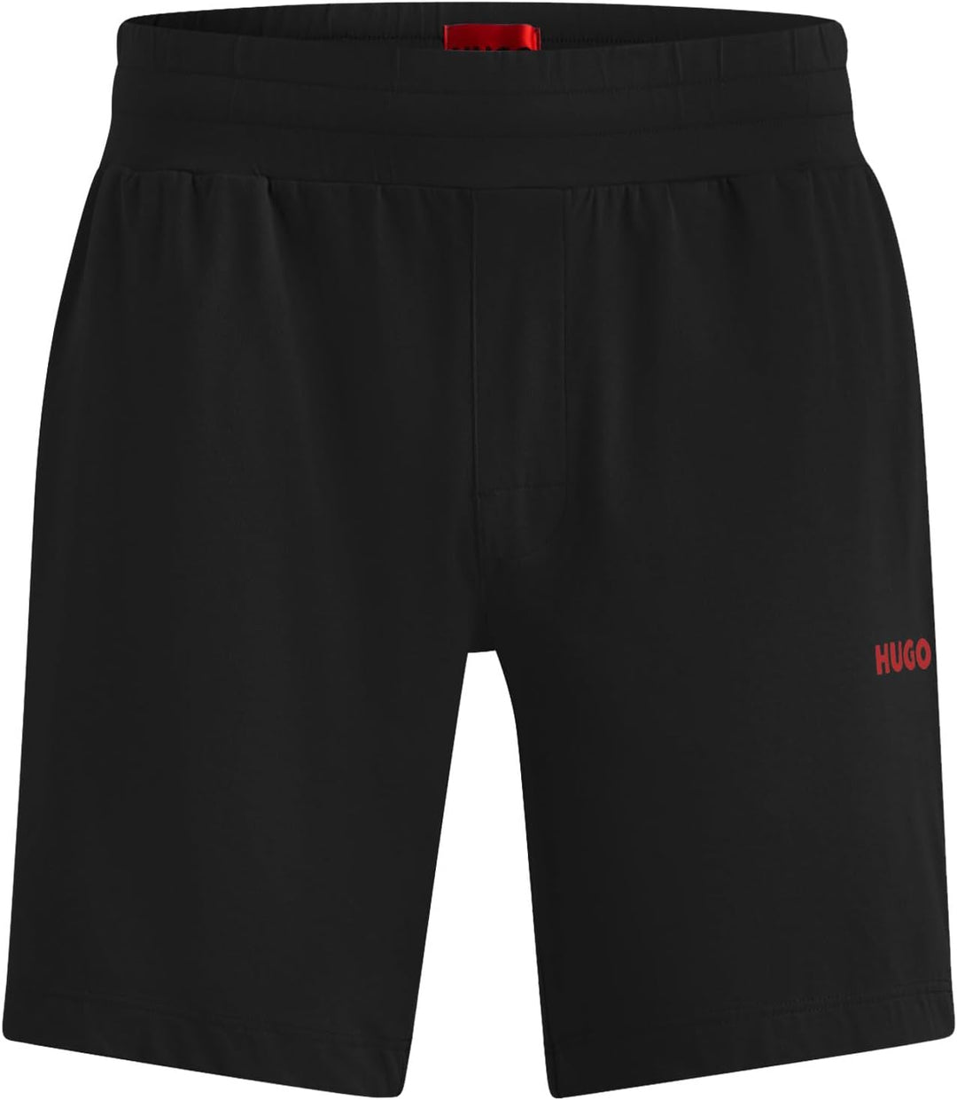 HUGO Herren Linked Shorts CW Shorts aus elastischer Baumwolle mit Kontrast-Logo und Kordelzug S Blac