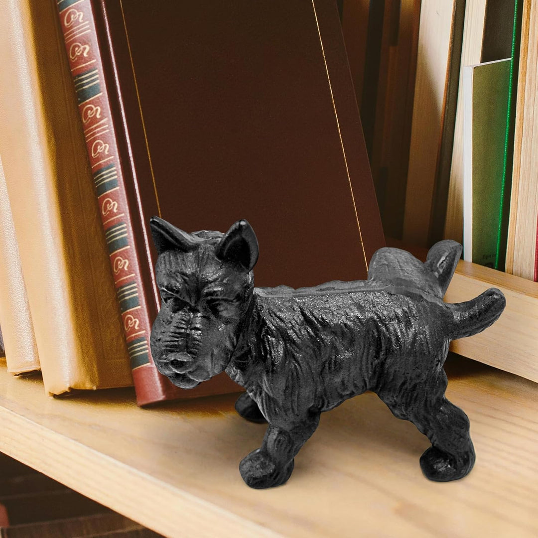 Design Toscano Unartiger pinkelnder Scotty, Buchstütze und Türstopper Frecher pinkelnder Hund, Frech