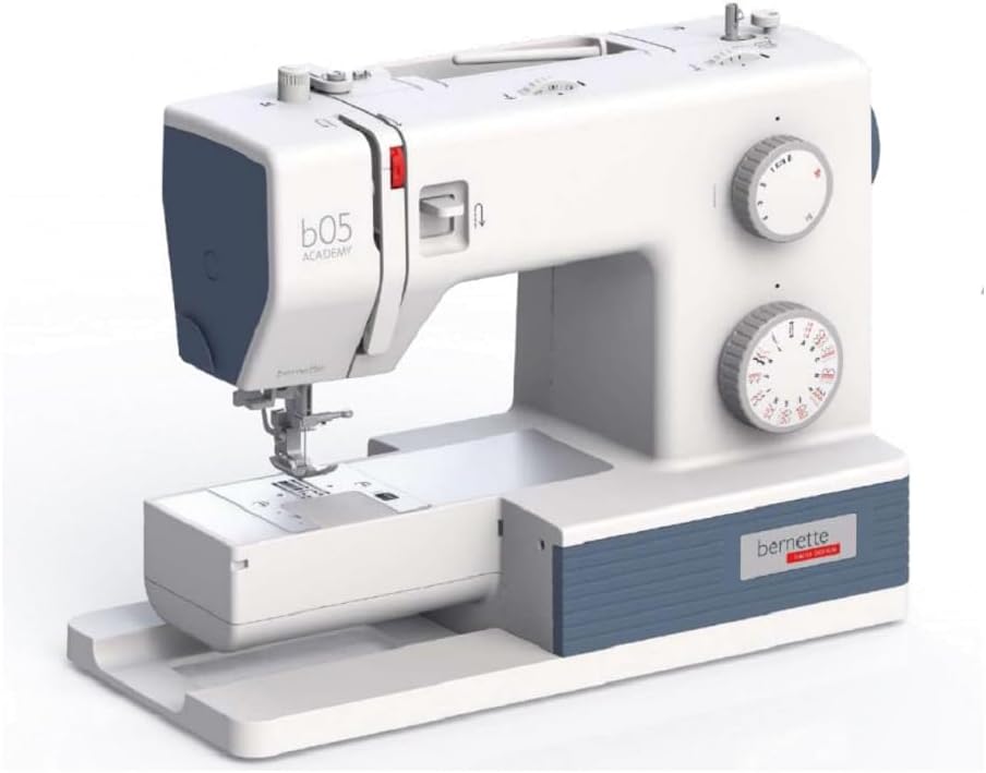 Bernette 05 Academy Nähmaschine Weiss, Blau, Weiss, Blau