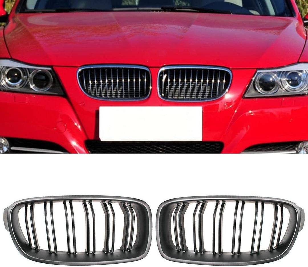 HZTWFC Sportgrill Grills Nierengitter Dual Slat Mattschwarzer Frontstossstangengrill für BMW 3er F30