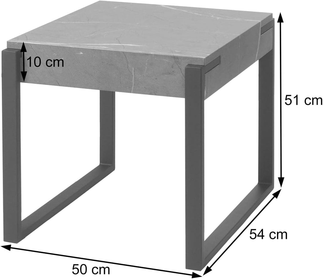Mendler Beistelltisch HWC-L53, Kaffeetisch Nachttisch Loungetisch Couchtisch, Metall 51x50x54cm - Ma