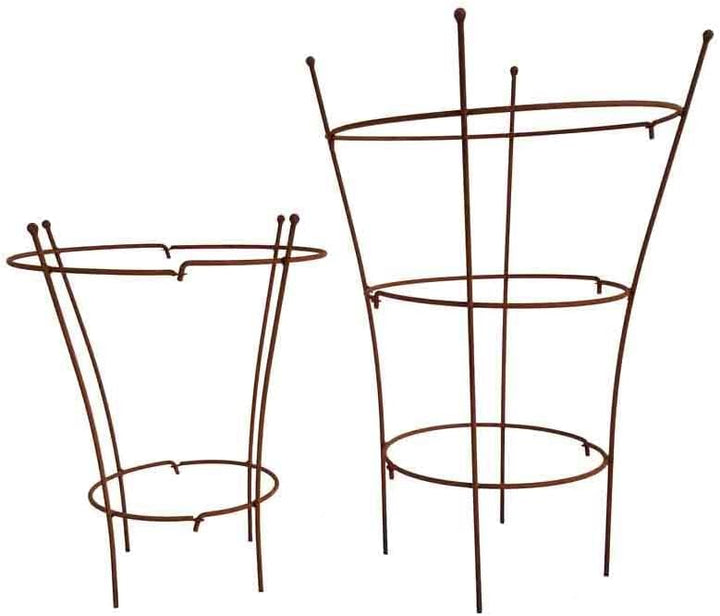 KUHEIGA 2er Set Staudenhalter Rostig aus Höhe: 60cm und 85cm - 2 TLG. Strauchhalter Rankgerüst, Rost