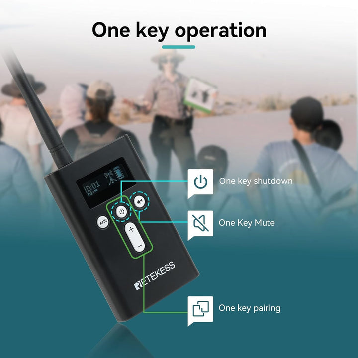 Retekess T130P (T130 3rd) Audio Tour Guide System, Tour Guide Headsets, Abgestufte Geräuschreduzieru
