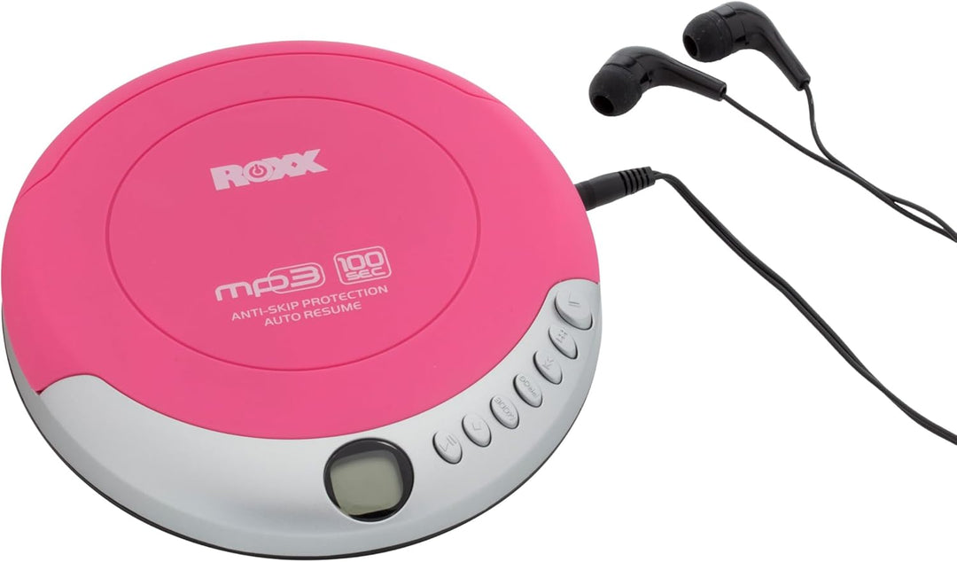 ROXX PCD 501 Tragbarer MP3-CD-Player mit Anti-Schock | LCD-Display, Wiederholfunktion, Stereokopfhör