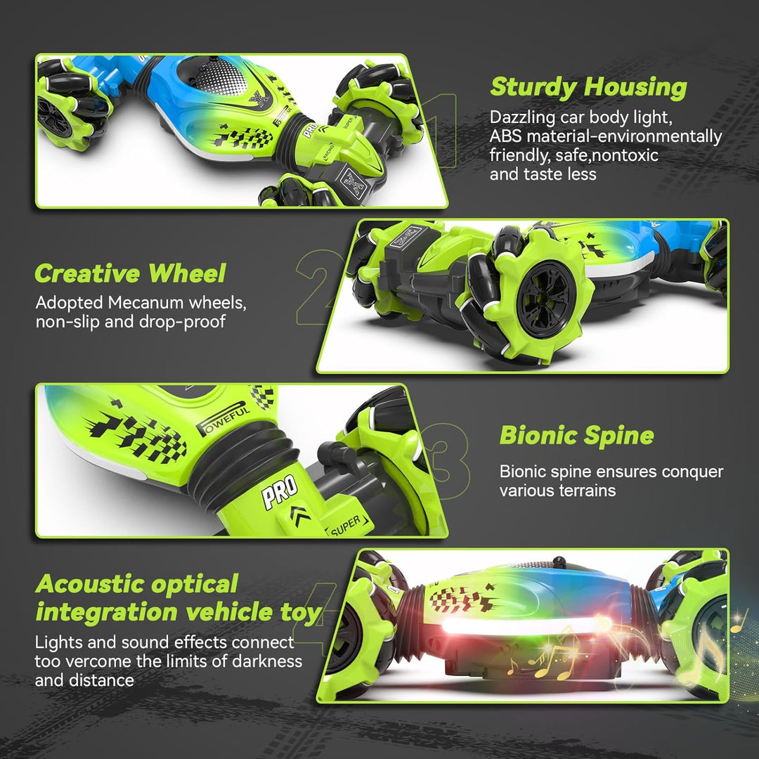 Dysaim Ferngesteuertes Auto RC Stunt Car mit Handsteuerung 2,4 GHz 4WD 360° Drehung Crawler Offroad