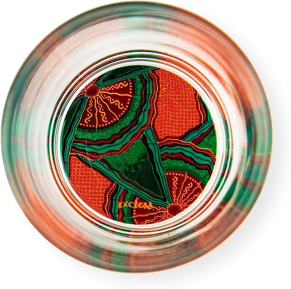 Excelsa Afrika Set 6 Gläser mit dekoriertem Boden, Ml. 340, Durchmesser 8 cm, Glas