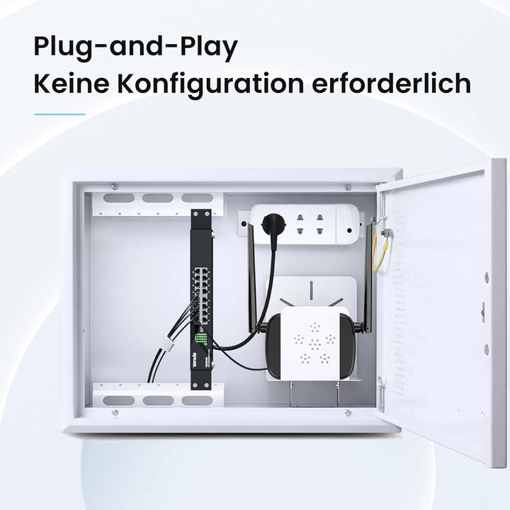 Tenda TEG1016D Gigabit Switch 16 Port 19 Zoll Rackeinbau Netzwerk Switch (Plug-und-Play, 32Gbit/s Sw