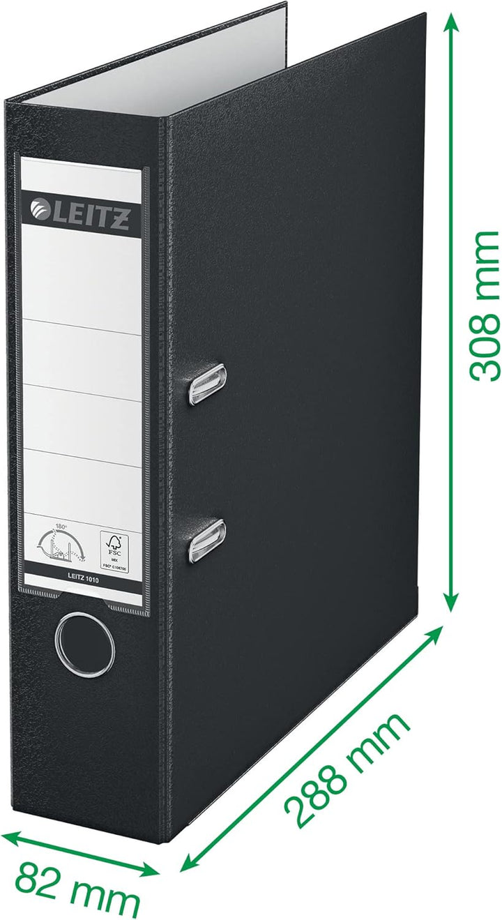 Leitz Qualitäts-Ordner 180° Plastik, 3er Pack, das Original, A4 Aktenordner 8 cm breit, 90% Recyclin