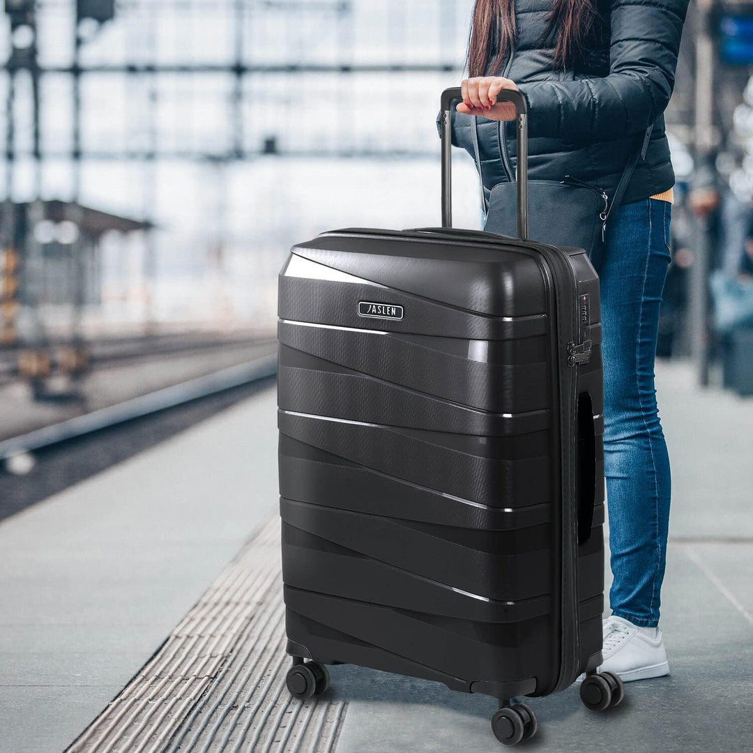 JASLEN - Koffer Gross 4 Räder Grosser Koffer Leichte - PP Reisekoffer Gross für Flugzeuge Koffer Har