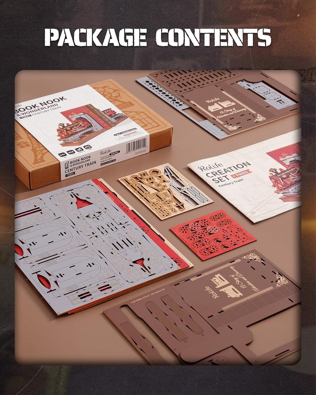 Rolife Book Nook Kit für Erwachsene Jahrhundert Zug Bücherecke Diorama Bausatz Bücherregal Dekoratio