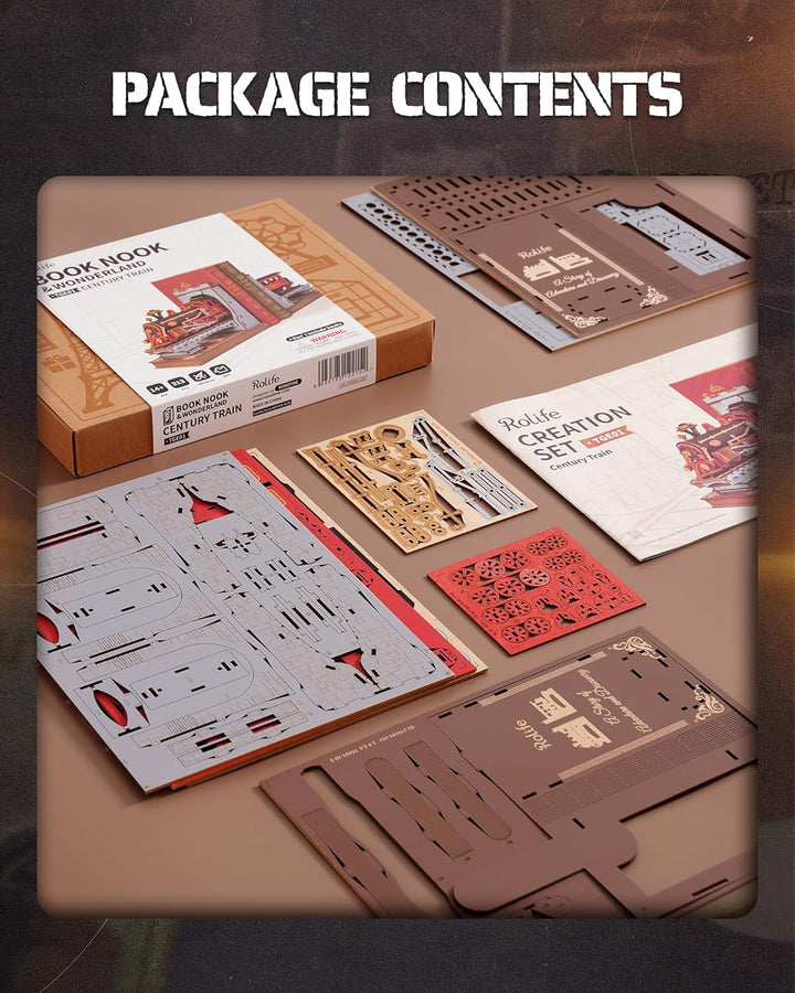 Rolife Book Nook Kit für Erwachsene Jahrhundert Zug Bücherecke Diorama Bausatz Bücherregal Dekoratio