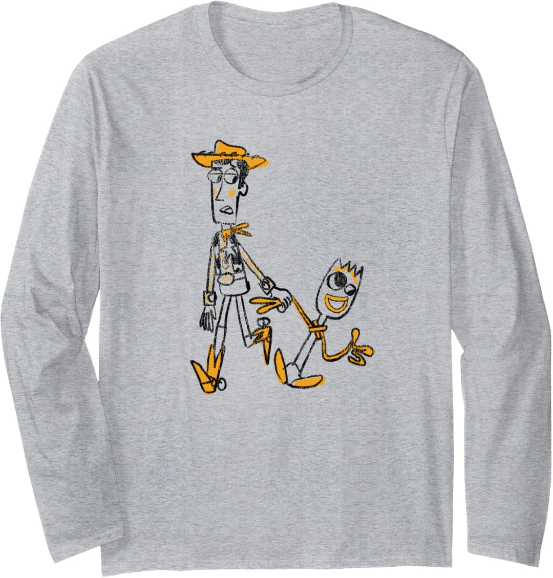 Disney Pixar Toy Story 4 Woody and Forky Sketch Langarmshirt