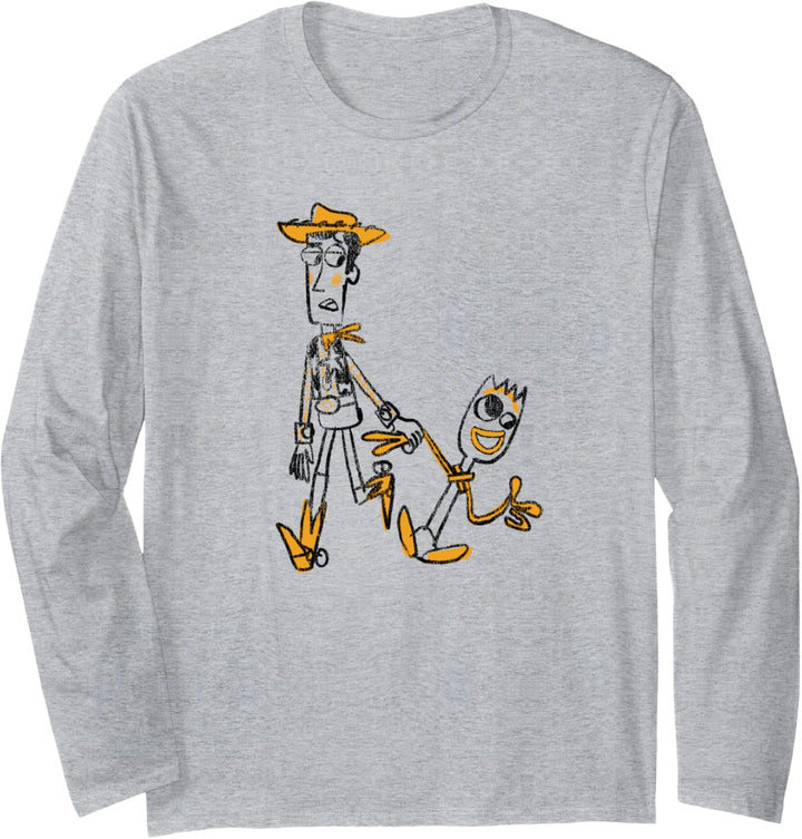 Disney Pixar Toy Story 4 Woody and Forky Sketch Langarmshirt