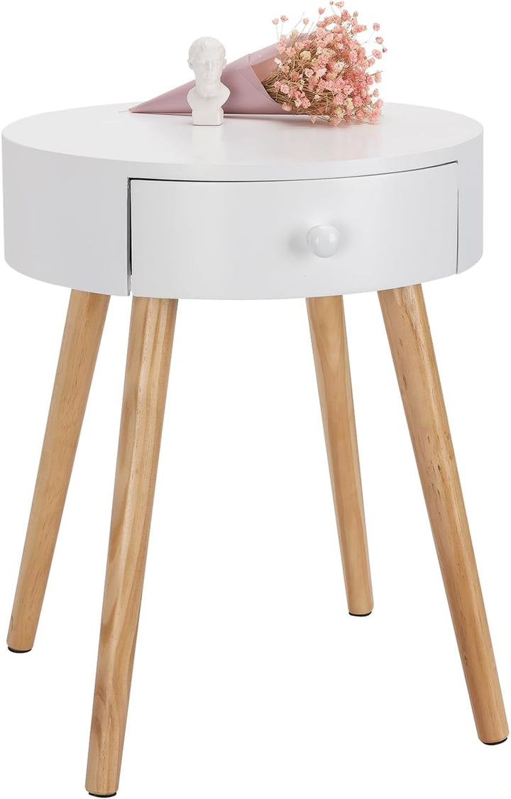 WOLTU Nachttisch 2er Set Nachtkommode Nachtschrank Beistelltisch Sofatisch, mit Schublade, mit Beine