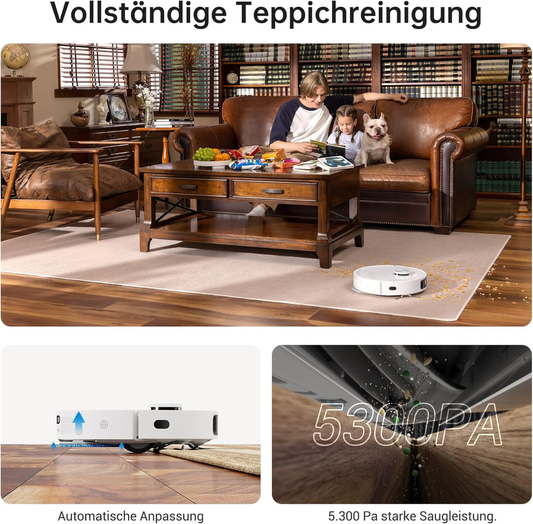 Dreame L10s Ultra Saugroboter mit Wischfunktion und automatische (Staubentleerung, Wischpads Selbstr