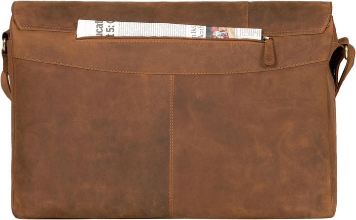 STILORD 'Maximus' XXL Ledertasche riesige Umhängetasche Unitasche 17 18 19 21 Zoll Laptop Aktentasch