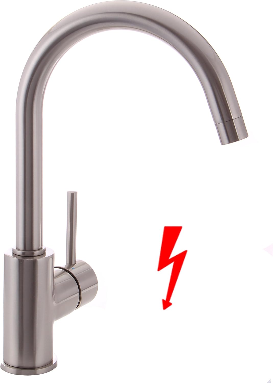 Grünblatt Niederdruck Küchenarmaturen Einhebelmischer Wasserhahn (3-Nickel-genürstet), 3-nickel-genü