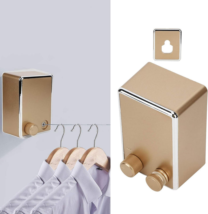 Einziehbare Wäscheleine An der Wand montierte Wäscheleine aus rostfreiem Stahl Wäscheleine(Gold), Go
