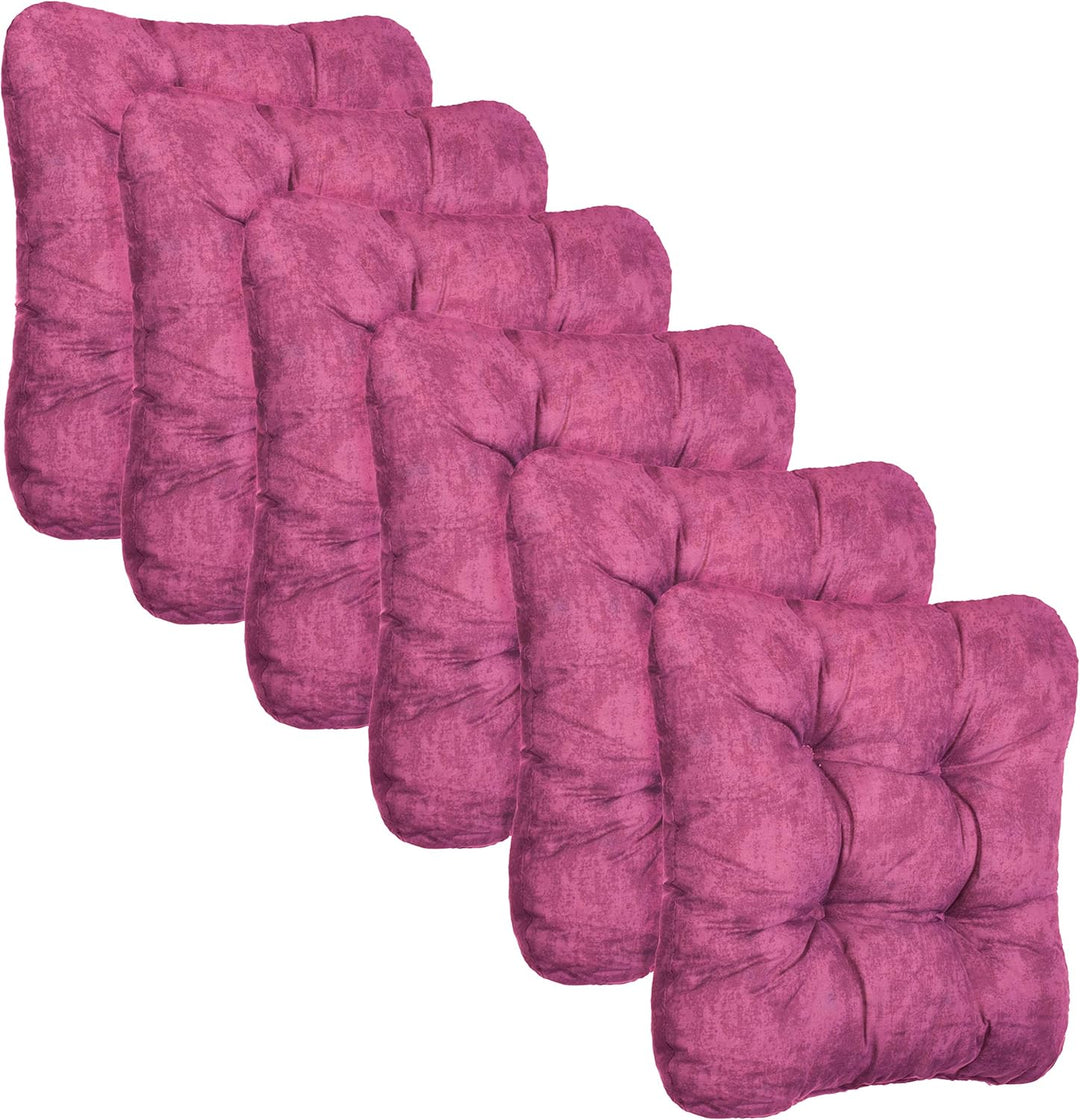 Brandsseller Kissen-Set Sitzkissen Dekokissen Stuhlkissen Zierkissen Stuhlauflage (6er-Set, Beere) 6