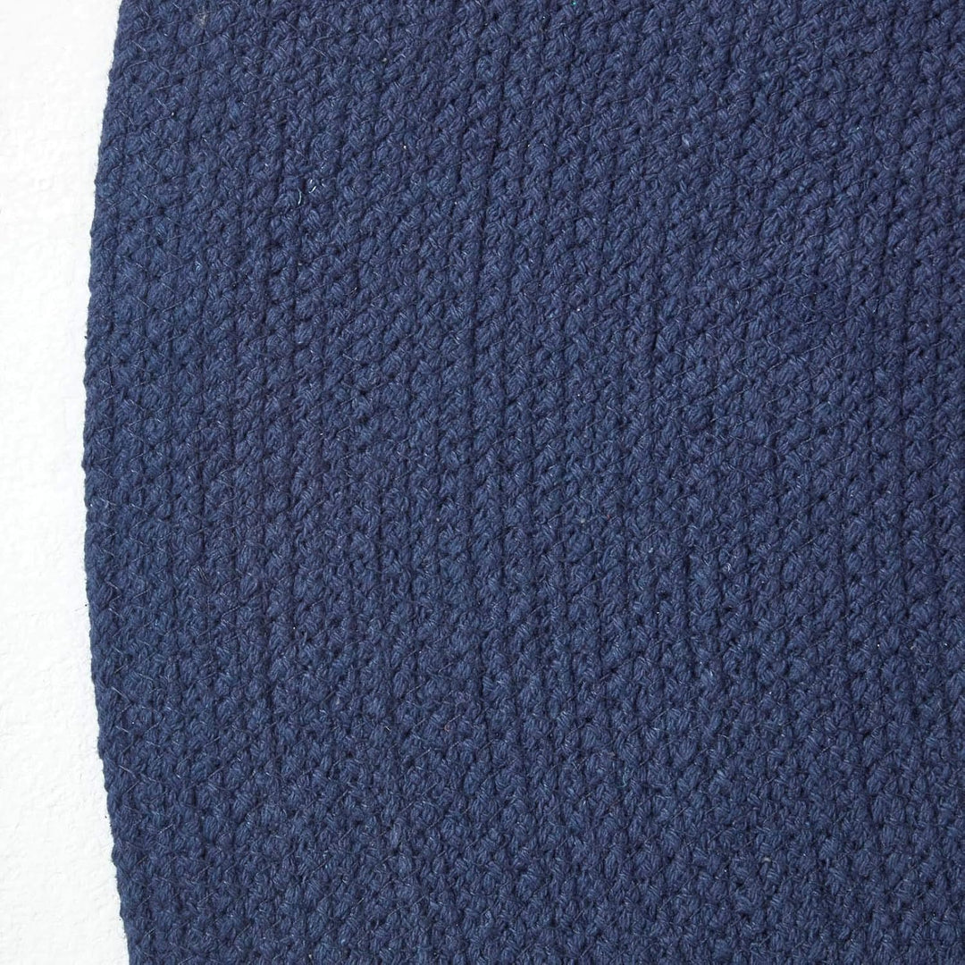 Homescapes ovaler Teppich 110 x 170 cm, dunkelblau, geflochtener Läufer aus Baumwolle, Wendeteppich,