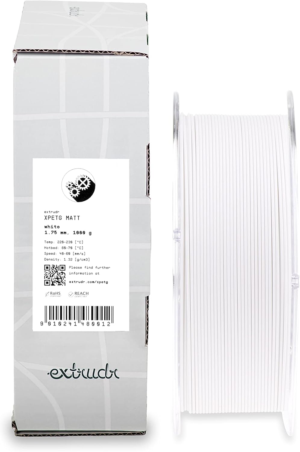 extrudr® XPETG MATT ø1.75mm (1kg) 'WEISS' - 3D Drucker Filament - Made in Austria - höchste Qualität