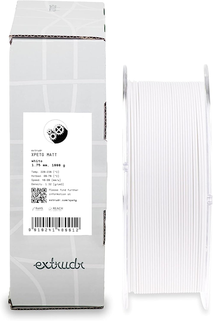 extrudr® XPETG MATT ø1.75mm (1kg) 'WEISS' - 3D Drucker Filament - Made in Austria - höchste Qualität