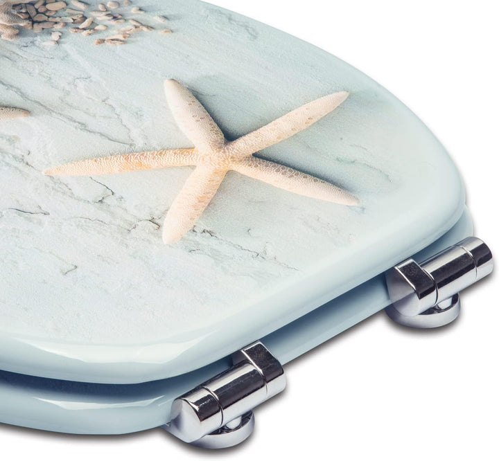 WOLTU #2 Premium WC-Sitz Toilettensitz mit Absenkautomatik, MDF Holzkern, Softclose Scharnier, Antib