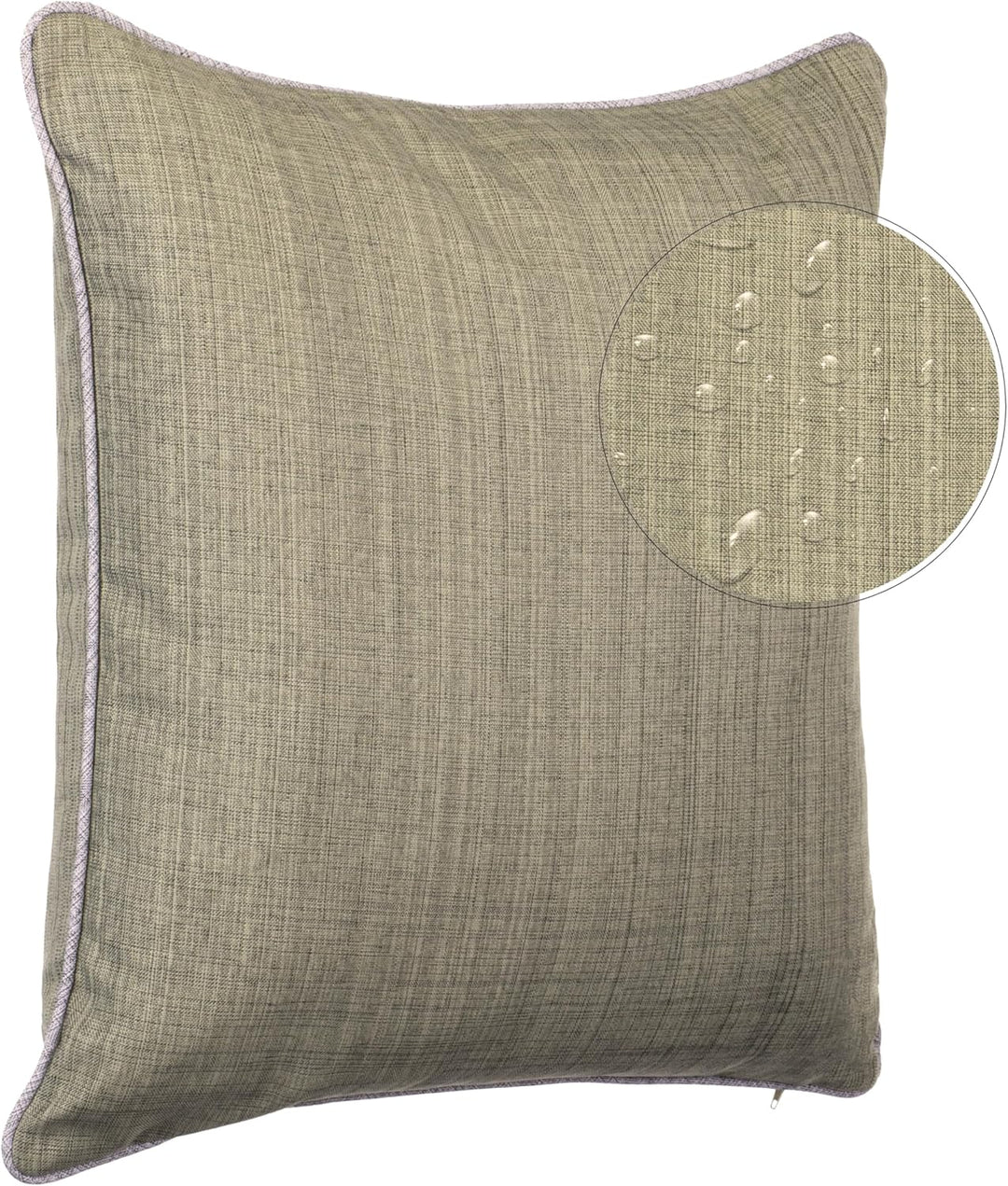 Brandsseller Outdoor Garten Kissen Dekokissen mit Paspel - Leinenoptik Uni Schmutz- und Wasserabweis
