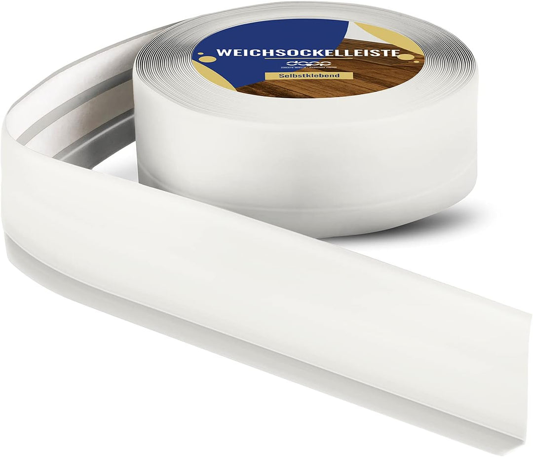 DQ-PP WEICHSOCKELLEISTE | 10m | grau | 50x15mm | PVC | selbstklebend | Knickwinkel Fussleisten Gummi