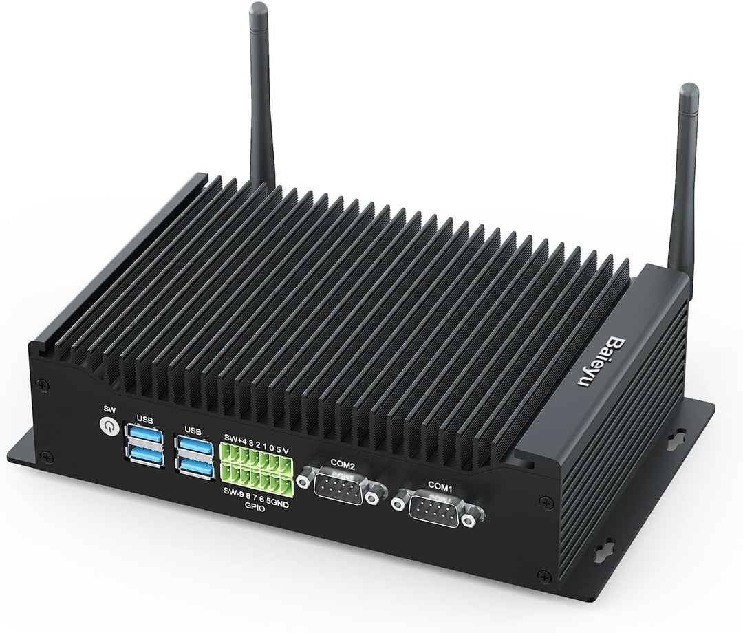 Baieyu Industrie PC Lüfterlos, Core i5-8260U with 8 GB RAM 256 GB SSD Mini Computer, 4K Triple Displ