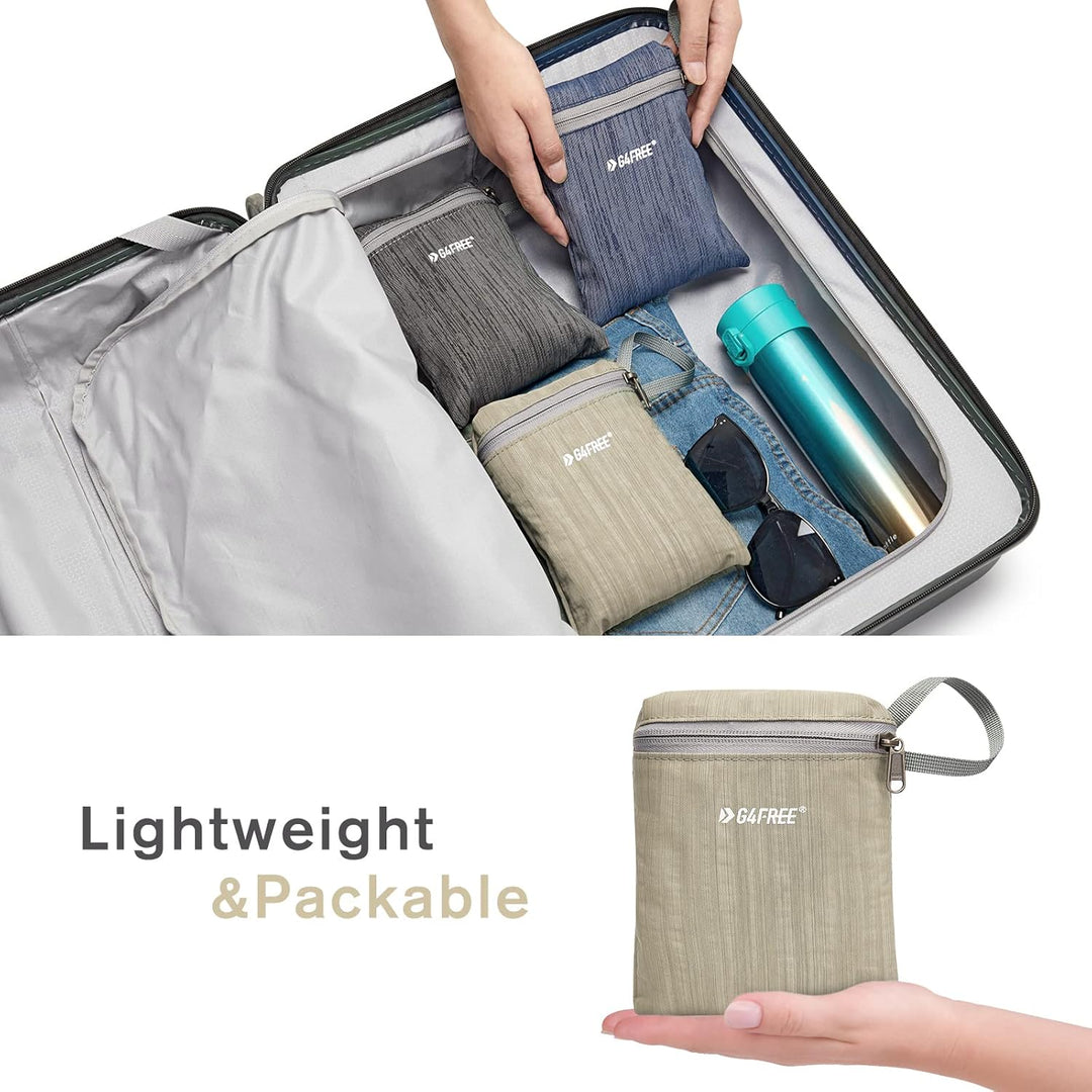 G4Free Kleiner Rucksack 10/15/20L Faltbarer Leichter Wanderrucksack Damen Herren, Beige 10Liters
