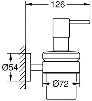 GROHE Essentials - Seifenspender (mit Halter, verdeckte Befestigung, pflegeleicht, langlebig) , chro